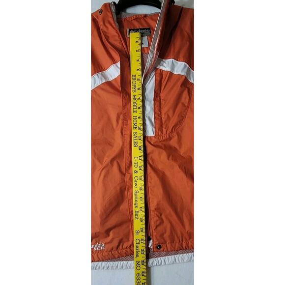 Columbia XCO Jacket Women Medium Orange White PACKABLE Full Zip Hooded Softshell - Picture 10 of 11